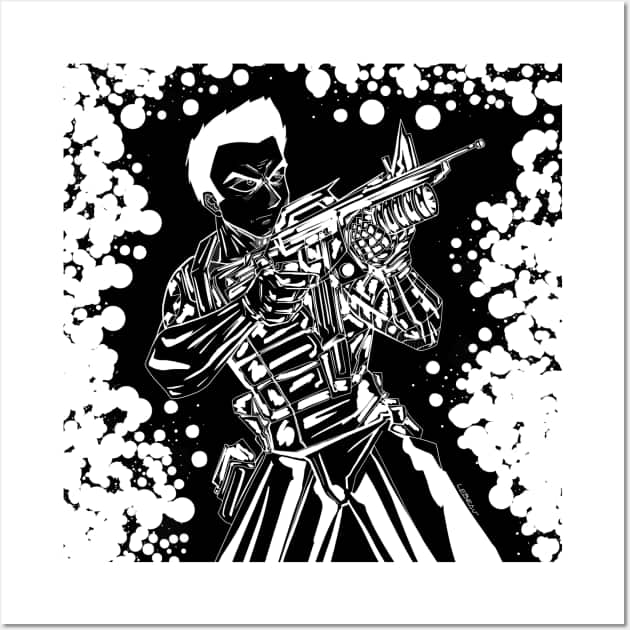 the midnight soldier commando ecopop art in warfare Wall Art by jorge_lebeau